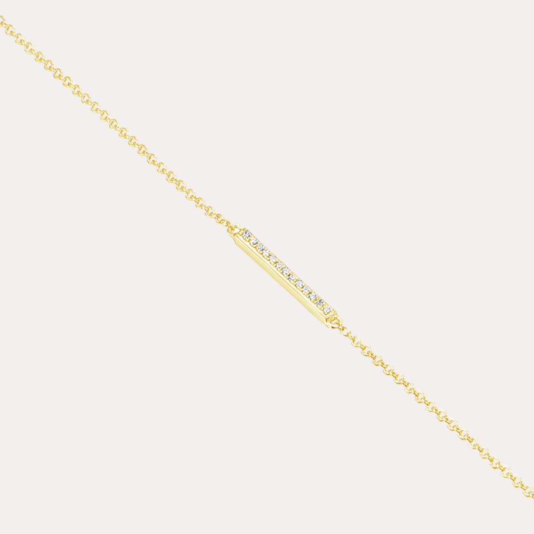 Diamond Bar Bracelet In 18K Gold