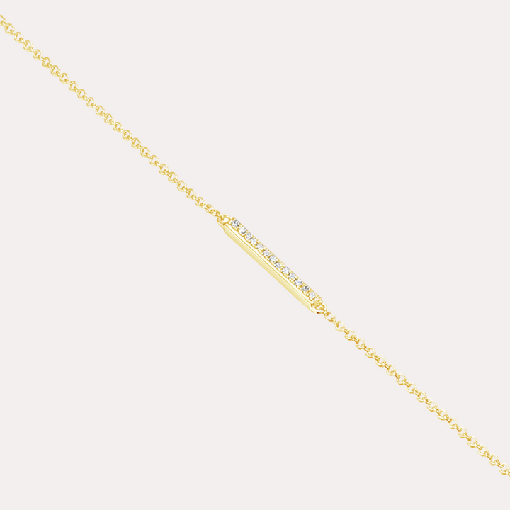 Diamond Bar Bracelet In 18K Gold