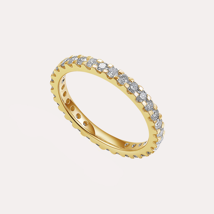 Round Brilliant Cut Scallop Set Full Eternity Ring