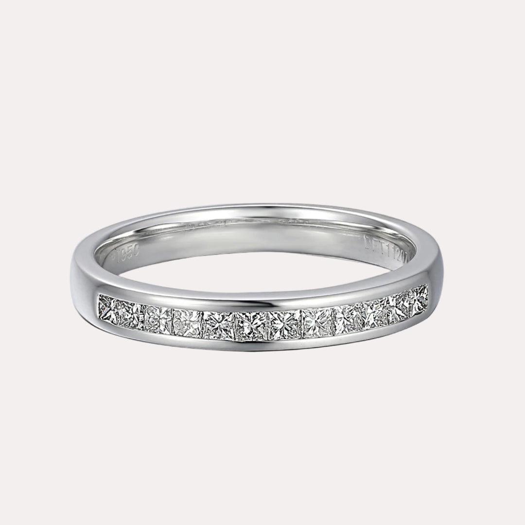 Princess Cut Diamond Channel Set Half Eternity Ring