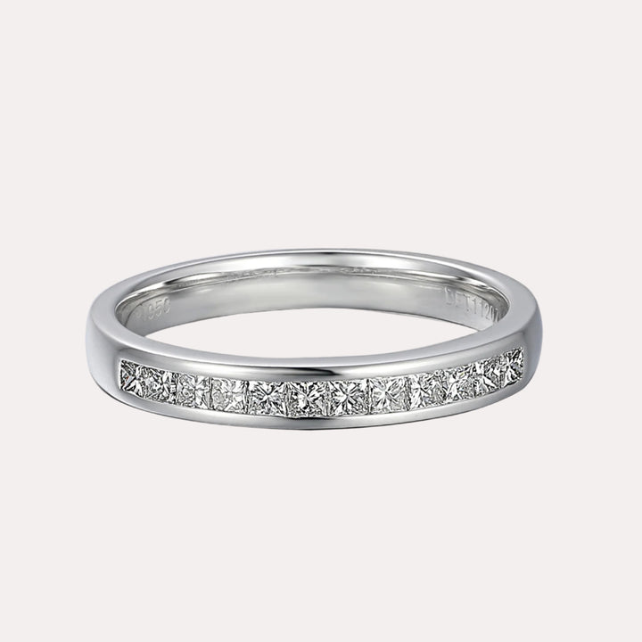 Princess Cut Diamond Channel Set Half Eternity Ring