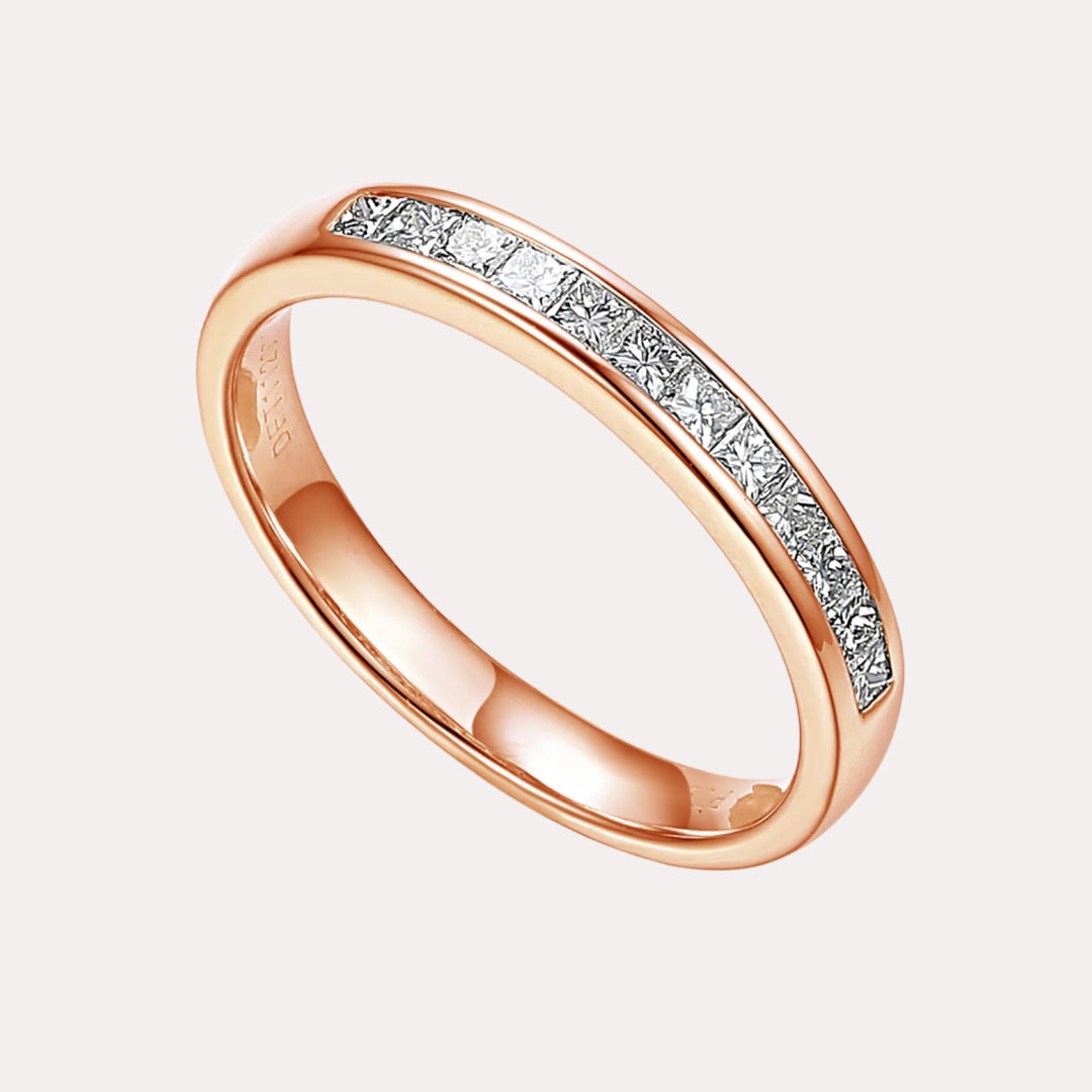 Princess Cut Diamond Channel Set Half Eternity Ring