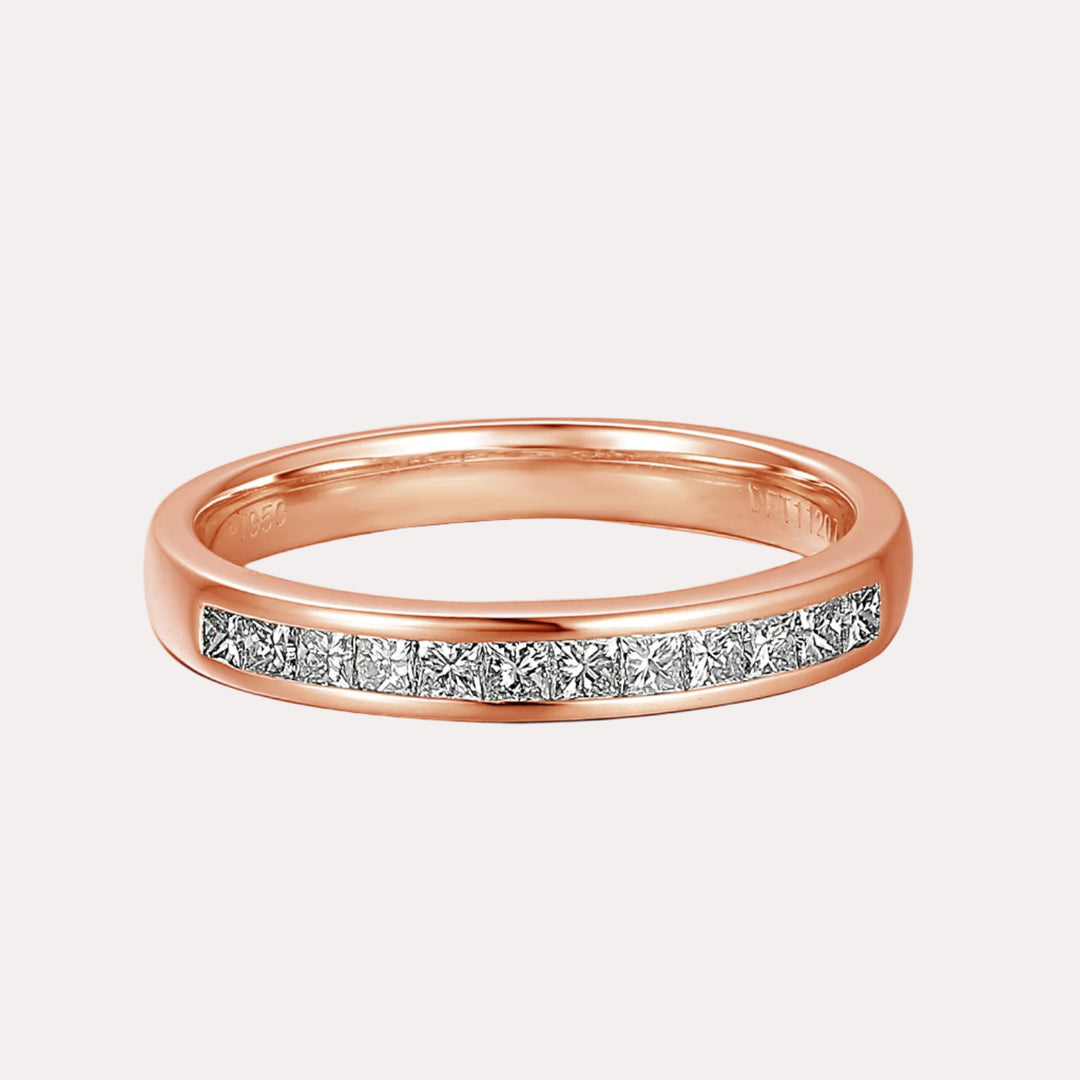 Princess Cut Diamond Channel Set Half Eternity Ring