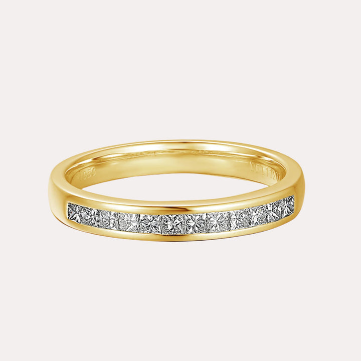 Princess Cut Diamond Channel Set Half Eternity Ring
