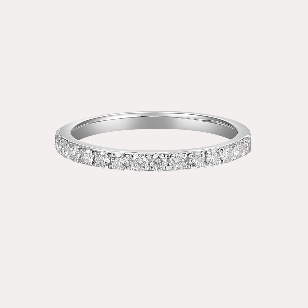 Round Brilliant Cut Diamond Claw Set Half Eternity Ring