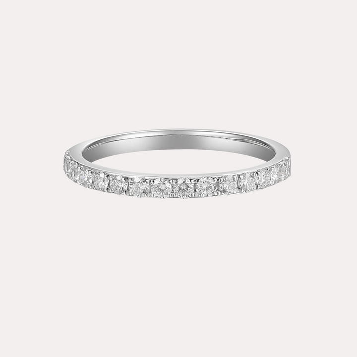 Round Brilliant Cut Diamond Claw Set Half Eternity Ring