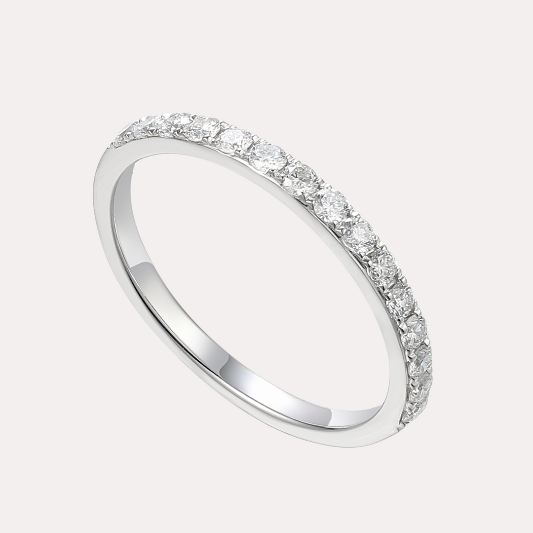 Round Brilliant Cut Diamond Claw Set Half Eternity Ring
