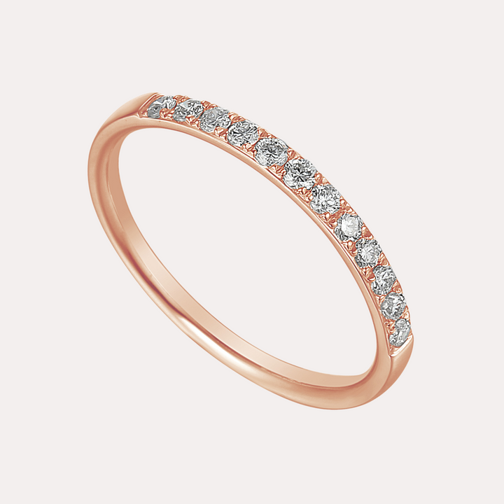 Round Brilliant Cut Diamond Claw Set Half Eternity Ring