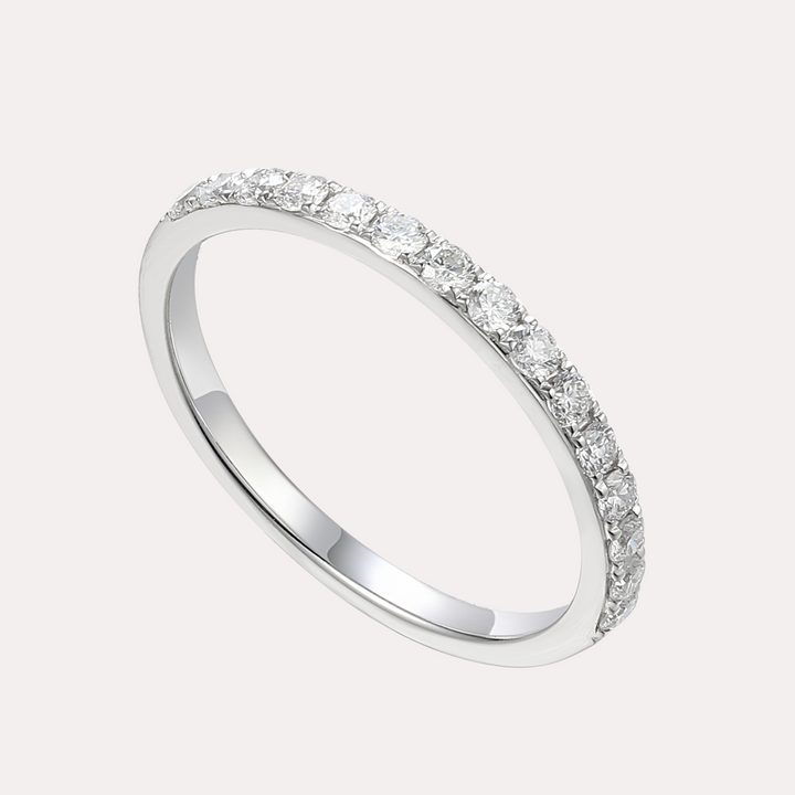 Round Brilliant Cut Diamond Claw Set Half Eternity Ring