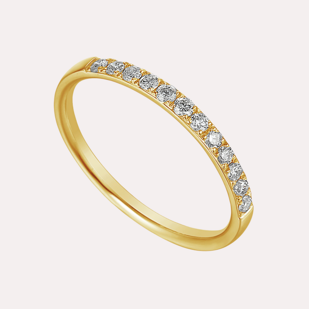 Round Brilliant Cut Diamond Claw Set Half Eternity Ring