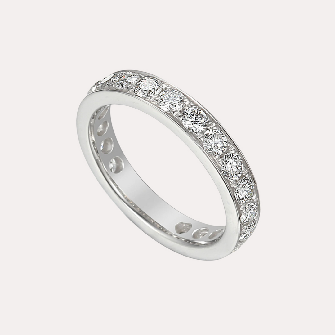 Round Brilliant Cut Grain Set Full Eternity Ring