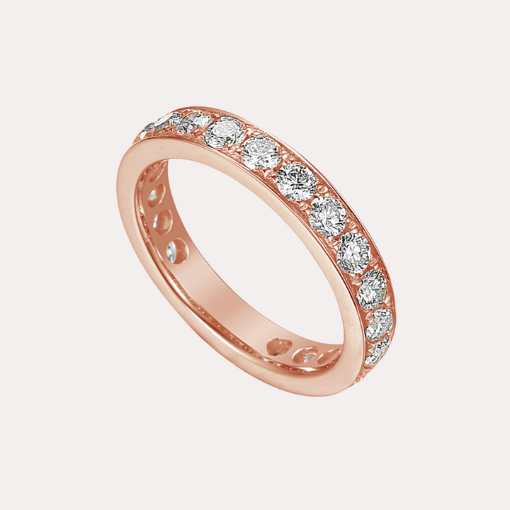Round Brilliant Cut Grain Set Full Eternity Ring