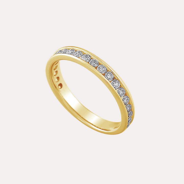 Round Brilliant Cut Channel Set Half Eternity Ring