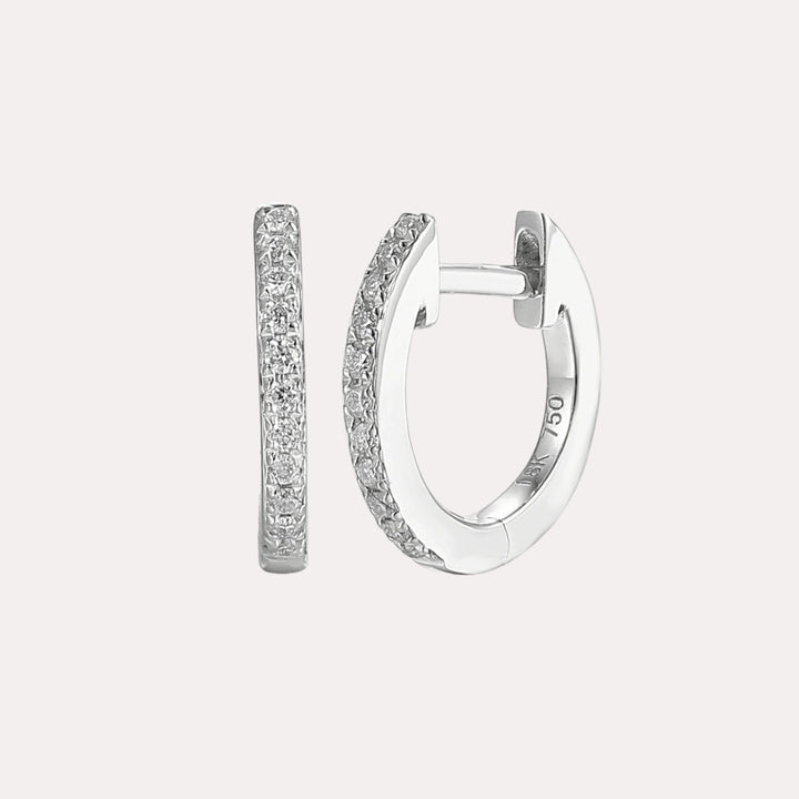 Round Brilliant Diamond Hoop Earrings In 18K Gold