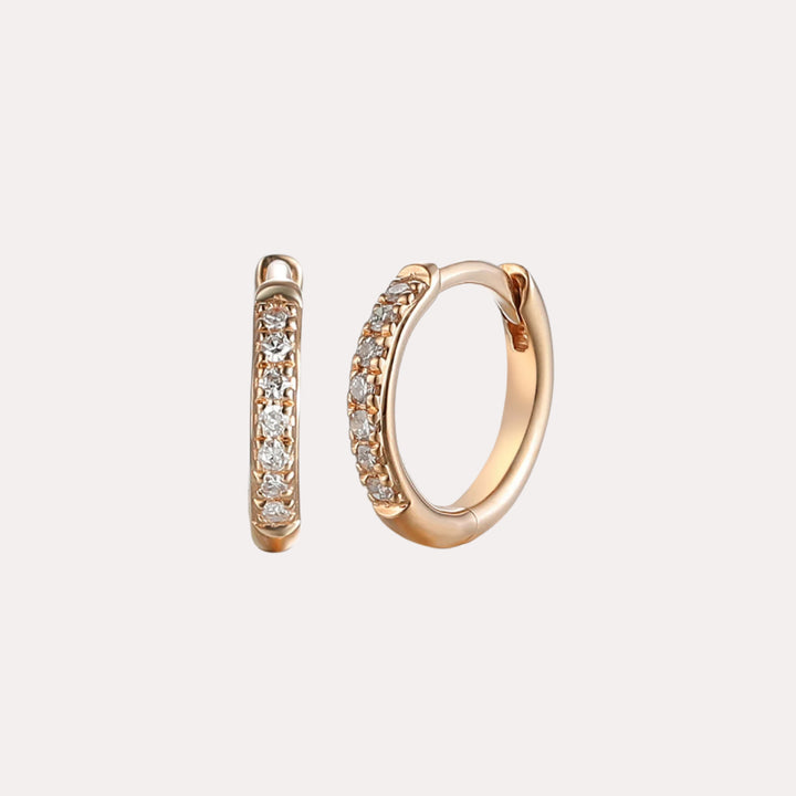 Claw Set Diamond Huggies In 18K Gold