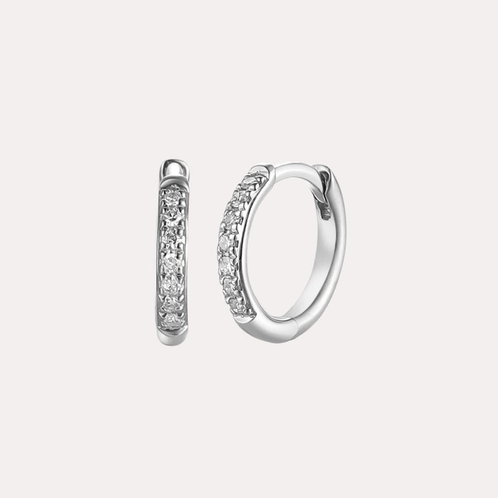 Claw Set Diamond Huggies In 18K Gold