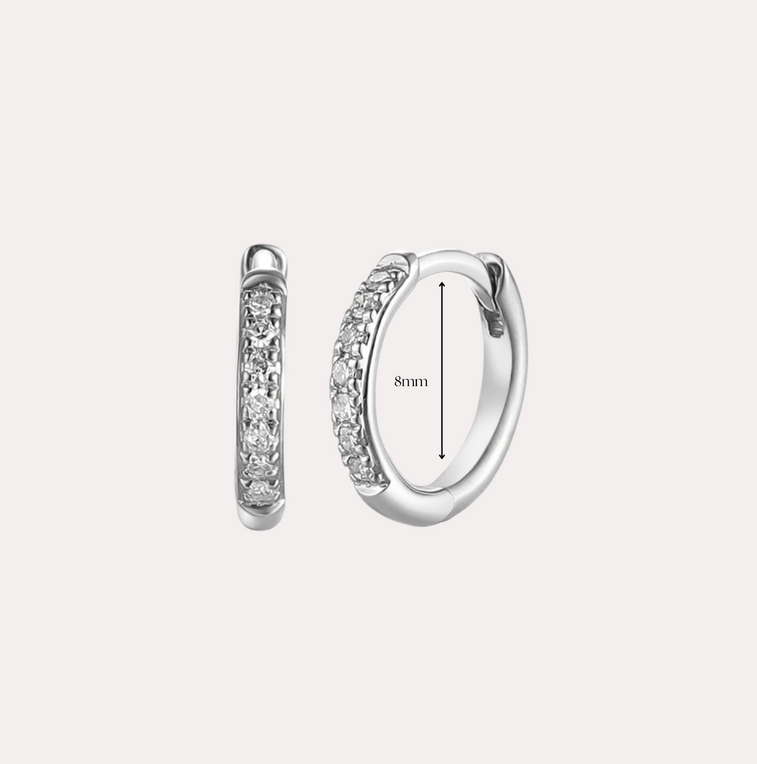 Claw Set Diamond Huggies In 18K Gold