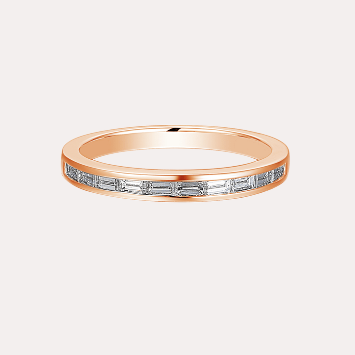 Baguette Diamond Channel Set Half Eternity Ring - The Jewelyst. - Baguette Diamond Channel Set Half Eternity Ring