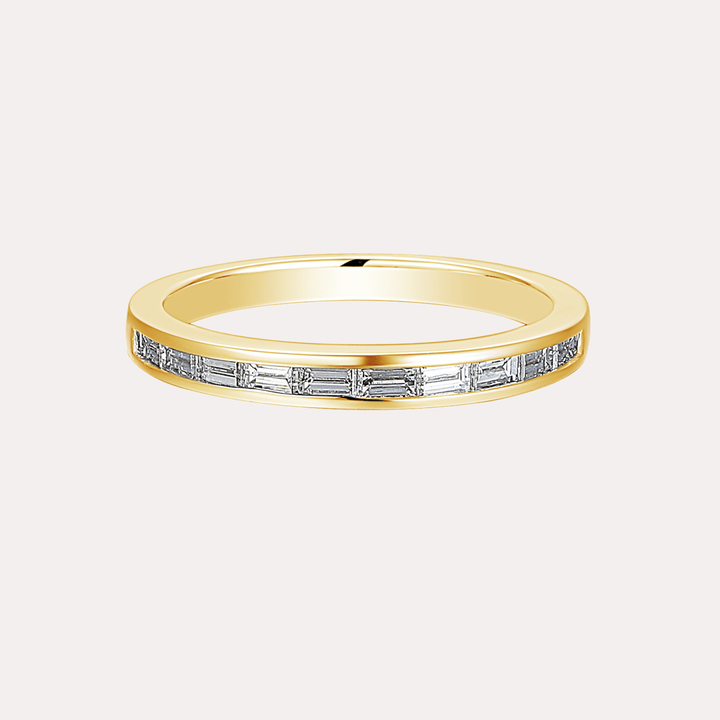 Baguette Diamond Channel Set Half Eternity Ring - The Jewelyst. - Baguette Diamond Channel Set Half Eternity Ring