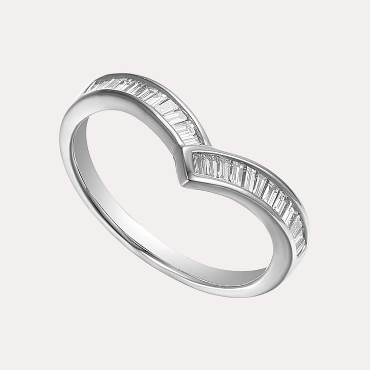 Baguette Diamond Channel Set Wishbone Ring - The Jewelyst. - Baguette Diamond Channel Set Wishbone Ring