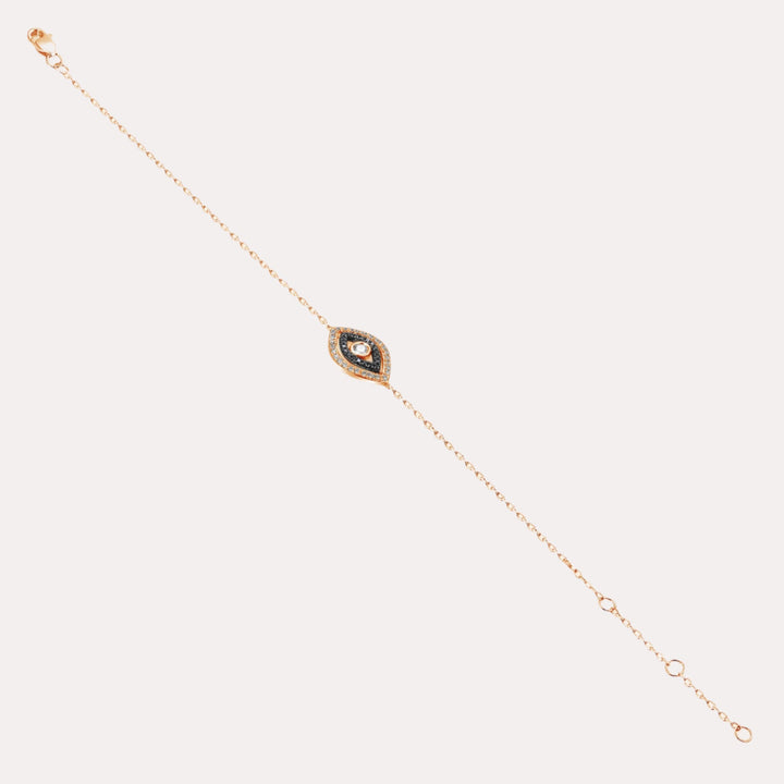 Black & White Evil Eye Diamond Bracelet In 18K Gold - The Jewelyst. - Black & White Evil Eye Diamond Bracelet In 18K Gold