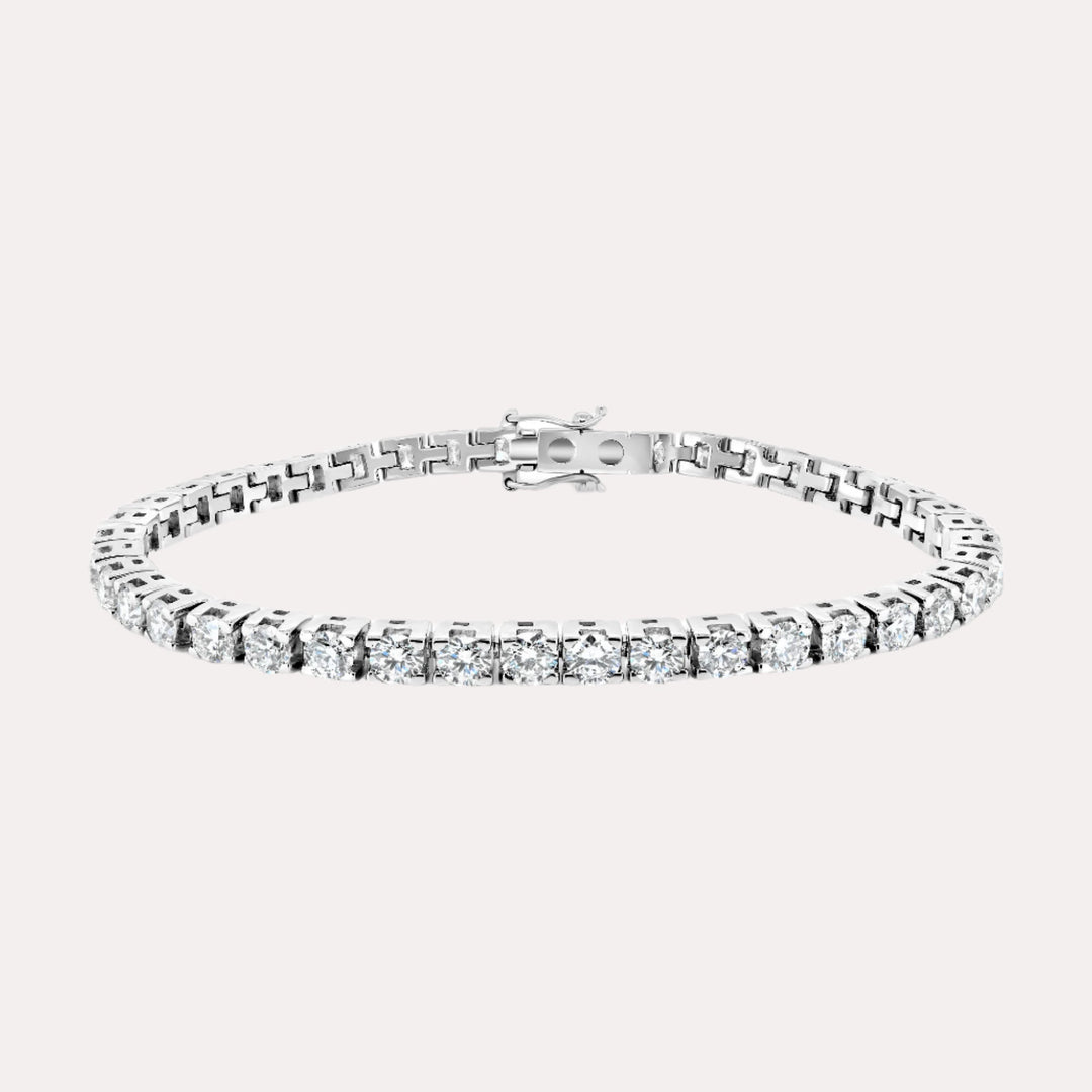 Box Claw Diamond Tennis Bracelet In 18K Gold - The Jewelyst. - Box Claw Diamond Tennis Bracelet In 18K Gold