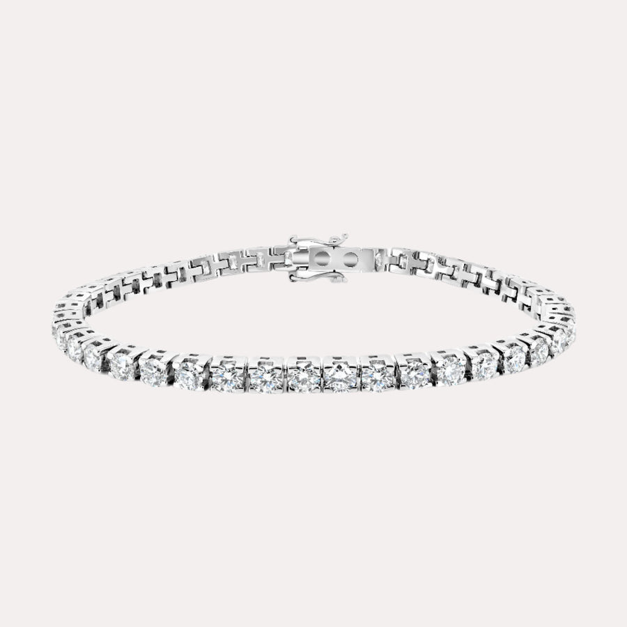 Box Claw Diamond Tennis Bracelet In 18K Gold - The Jewelyst. - Box Claw Diamond Tennis Bracelet In 18K Gold
