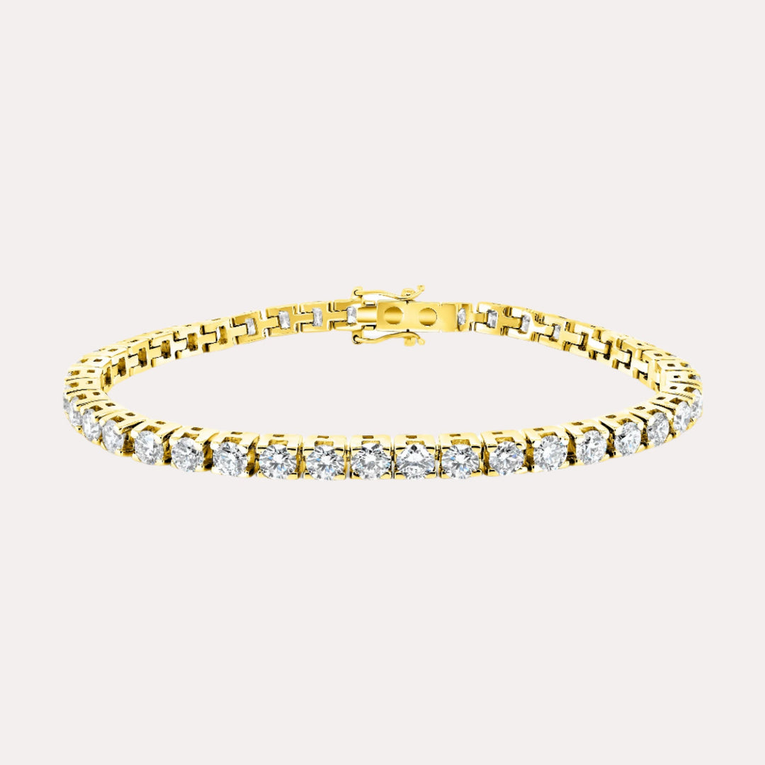 Box Claw Diamond Tennis Bracelet In 18K Gold - The Jewelyst. - Box Claw Diamond Tennis Bracelet In 18K Gold