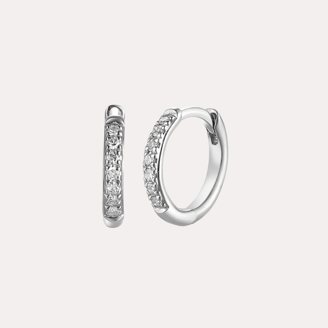 Claw Set Diamond Huggies In 18K Gold - The Jewelyst. - Claw Set Diamond Huggies In 18K Gold