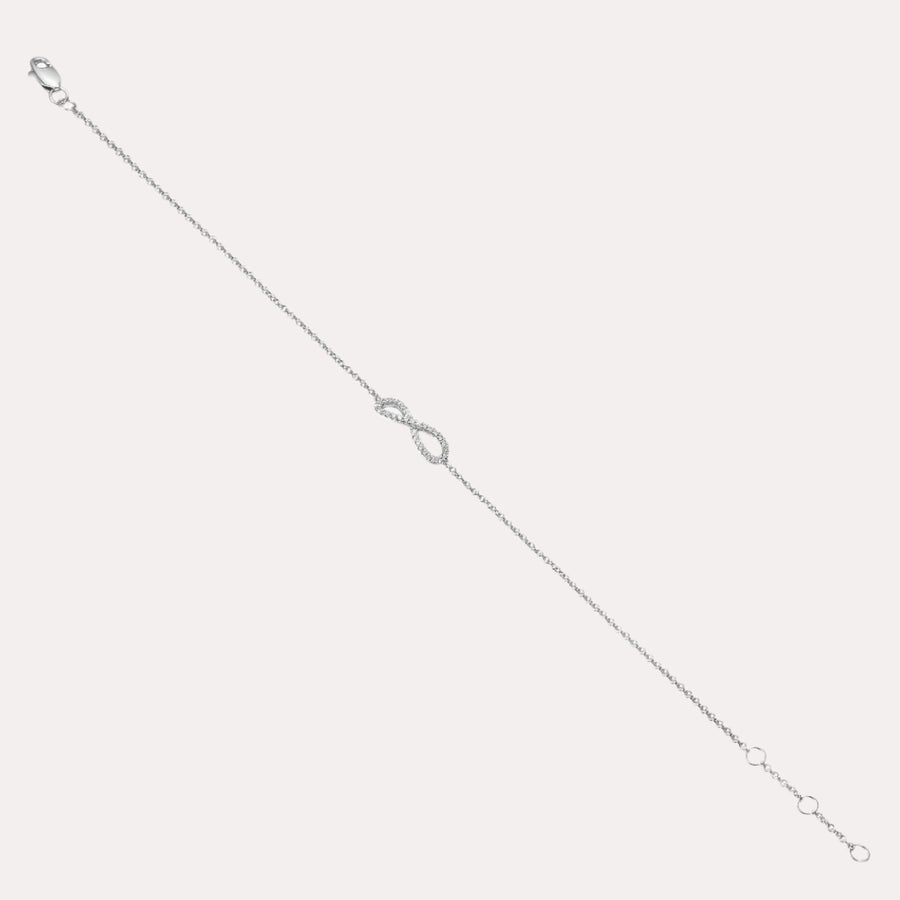 Claw Set Infinity Diamond Bracelet In 18K Gold - The Jewelyst. - Claw Set Infinity Diamond Bracelet In 18K Gold