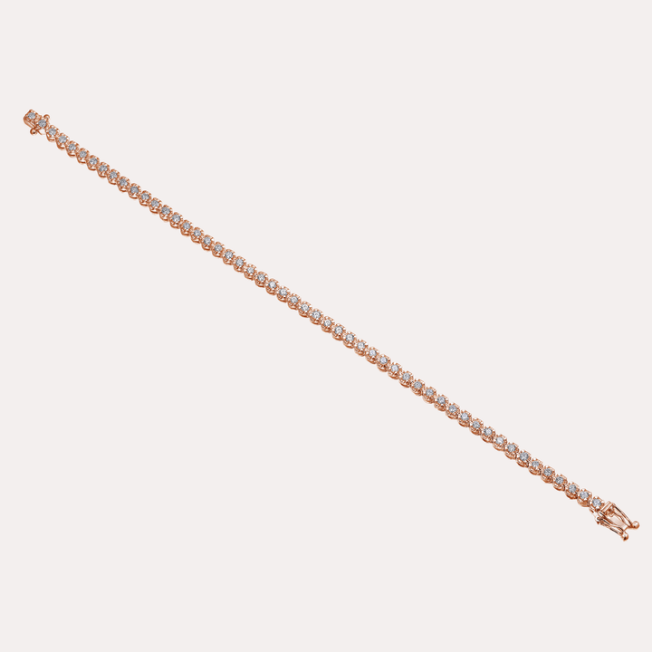 Claw Set Round Brilliant Cut Diamond Tennis Bracelet In 18K Gold - The Jewelyst. - Claw Set Round Brilliant Cut Diamond Tennis Bracelet In 18K Gold