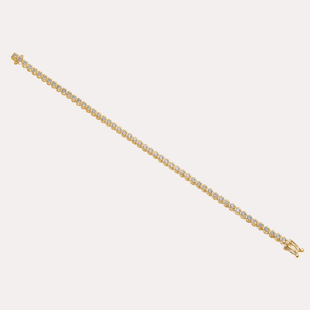 Claw Set Round Brilliant Cut Diamond Tennis Bracelet In 18K Gold - The Jewelyst. - Claw Set Round Brilliant Cut Diamond Tennis Bracelet In 18K Gold