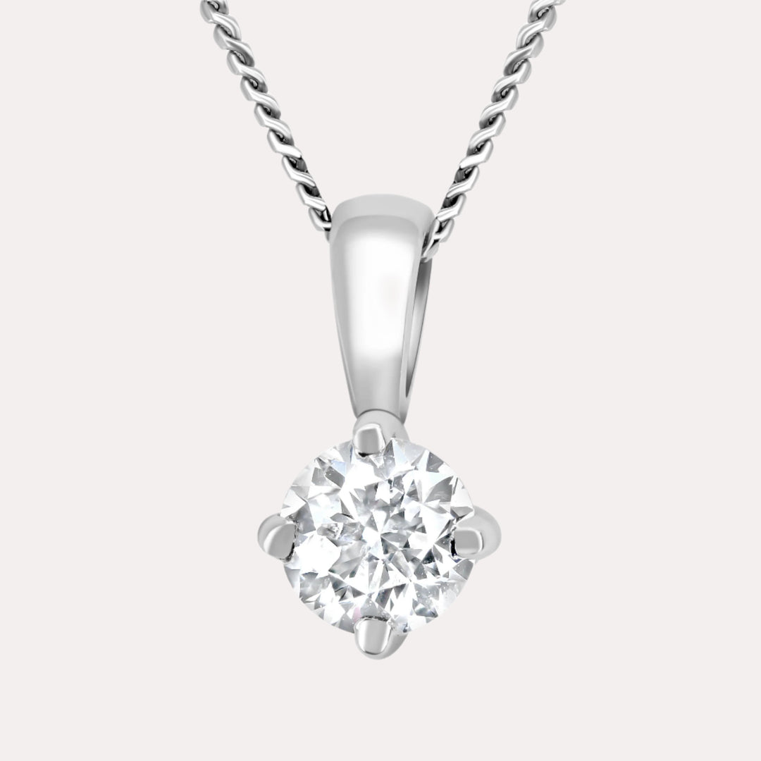 Compass 4 Claw Single Stone Pendant Necklace - The Jewelyst. - Compass 4 Claw Single Stone Pendant Necklace