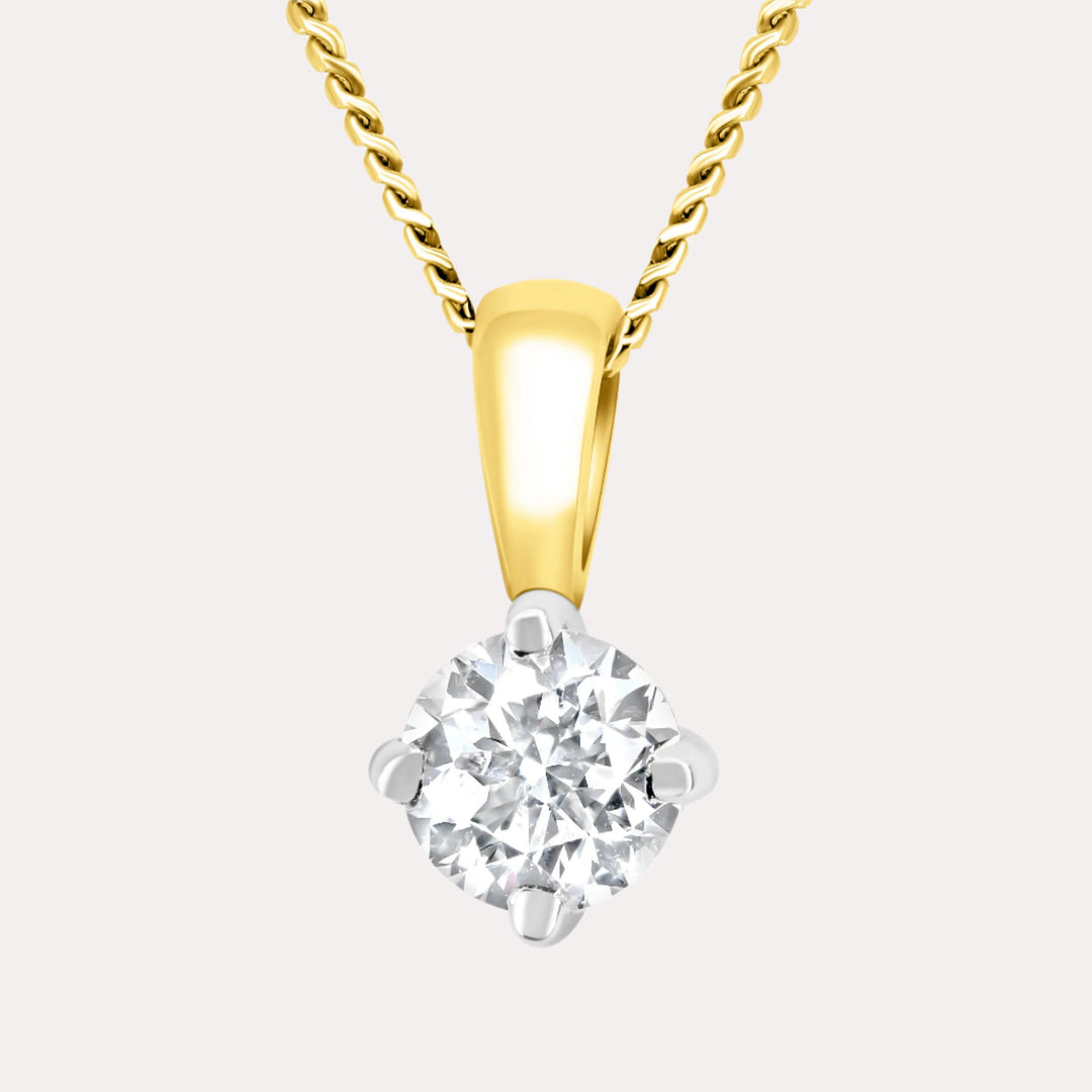 Compass 4 Claw Single Stone Pendant Necklace - The Jewelyst. - Compass 4 Claw Single Stone Pendant Necklace