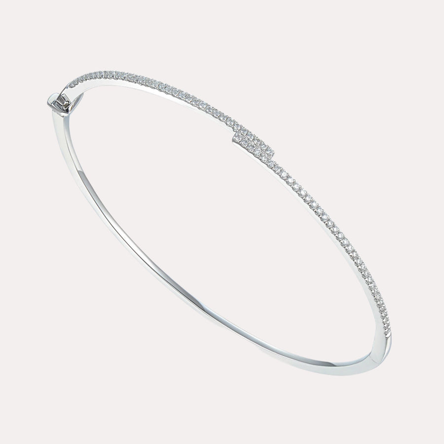 Contour Link Diamond Bangle Bracelet In 18K Gold - The Jewelyst. - Contour Link Diamond Bangle Bracelet In 18K Gold