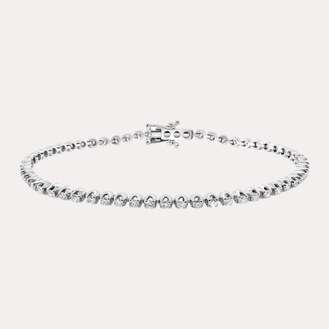 Crown Diamond Tennis Bracelet In 18K Gold - The Jewelyst. - Crown Diamond Tennis Bracelet In 18K Gold