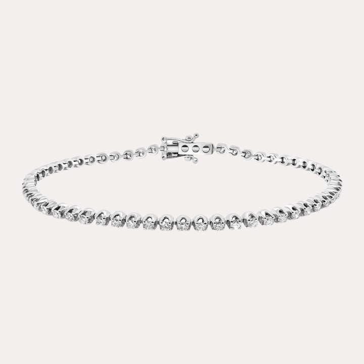 Crown Diamond Tennis Bracelet In 18K Gold - The Jewelyst. - Crown Diamond Tennis Bracelet In 18K Gold