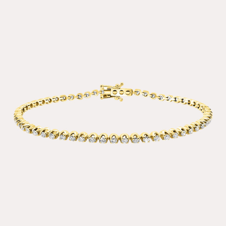 Crown Diamond Tennis Bracelet In 18K Gold - The Jewelyst. - Crown Diamond Tennis Bracelet In 18K Gold