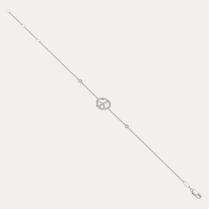 Diamond Peace Symbol Bracelet In 18K Gold - The Jewelyst. - Diamond Peace Symbol Bracelet In 18K Gold