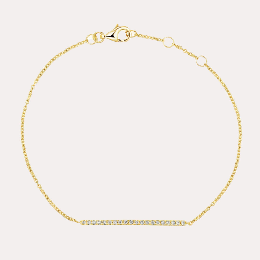Diamond Wide Bar Bracelet In 18K Gold - The Jewelyst. - Diamond Wide Bar Bracelet In 18K Gold