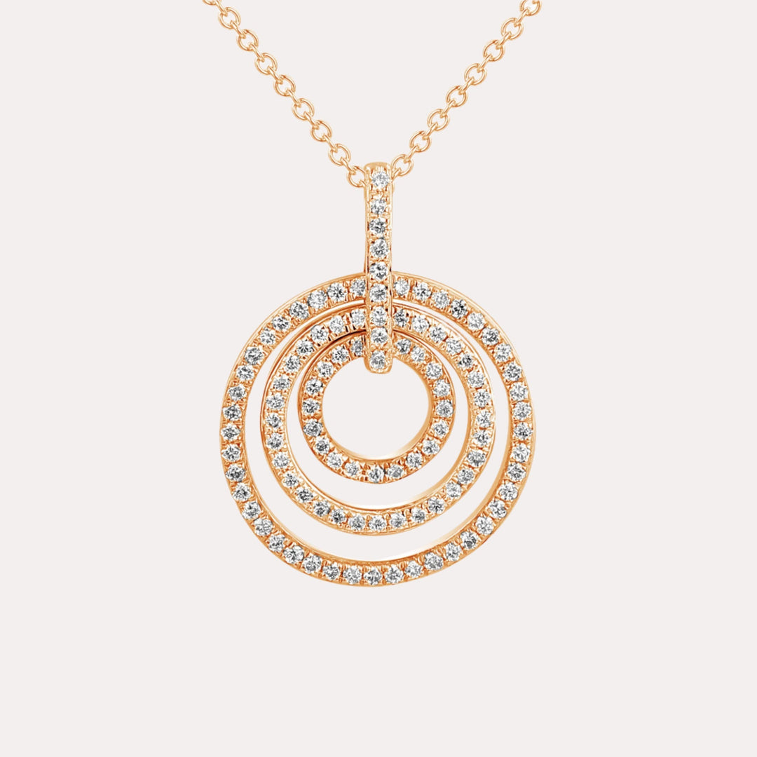 Eternal Circle Diamond Pendant Necklace In 18K Gold - The Jewelyst. - Eternal Circle Diamond Pendant Necklace In 18K Gold