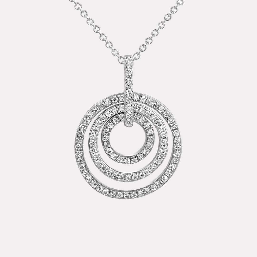 Eternal Circle Diamond Pendant Necklace In 18K Gold - The Jewelyst. - Eternal Circle Diamond Pendant Necklace In 18K Gold
