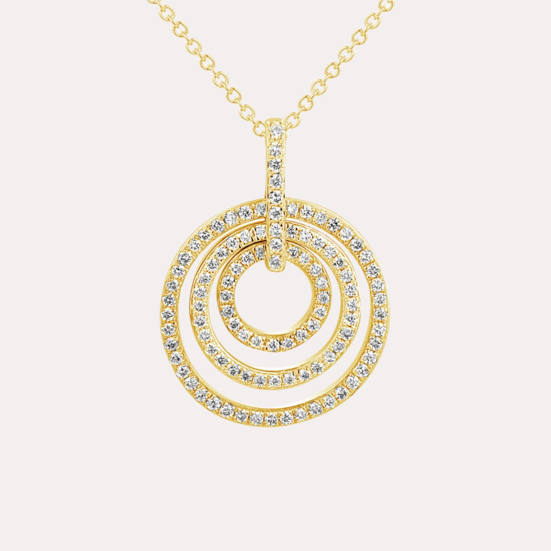 Eternal Circle Diamond Pendant Necklace In 18K Gold - The Jewelyst. - Eternal Circle Diamond Pendant Necklace In 18K Gold