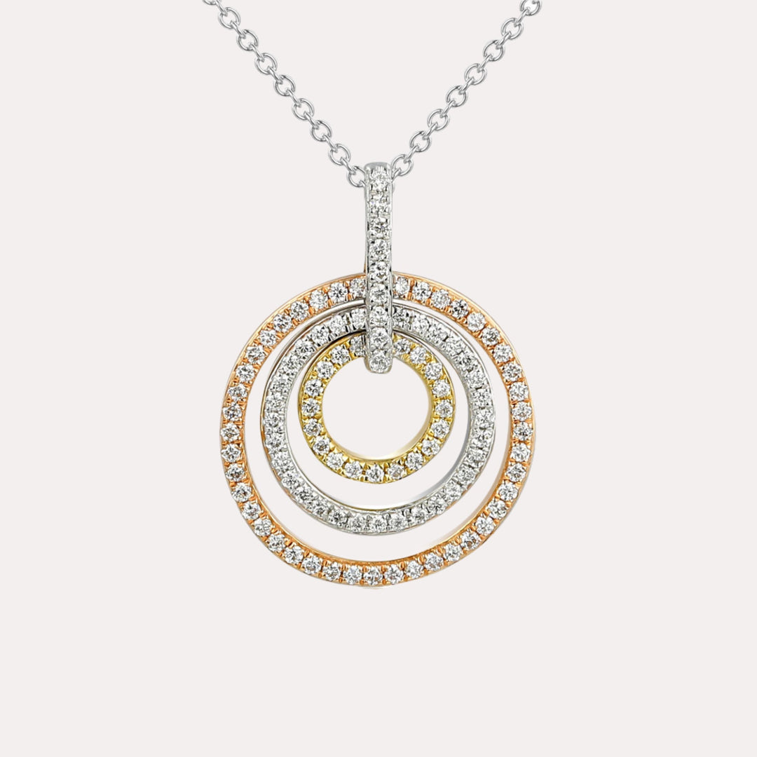 Eternal Circle Diamond Pendant Necklace In 18K Gold - The Jewelyst. - Eternal Circle Diamond Pendant Necklace In 18K Gold