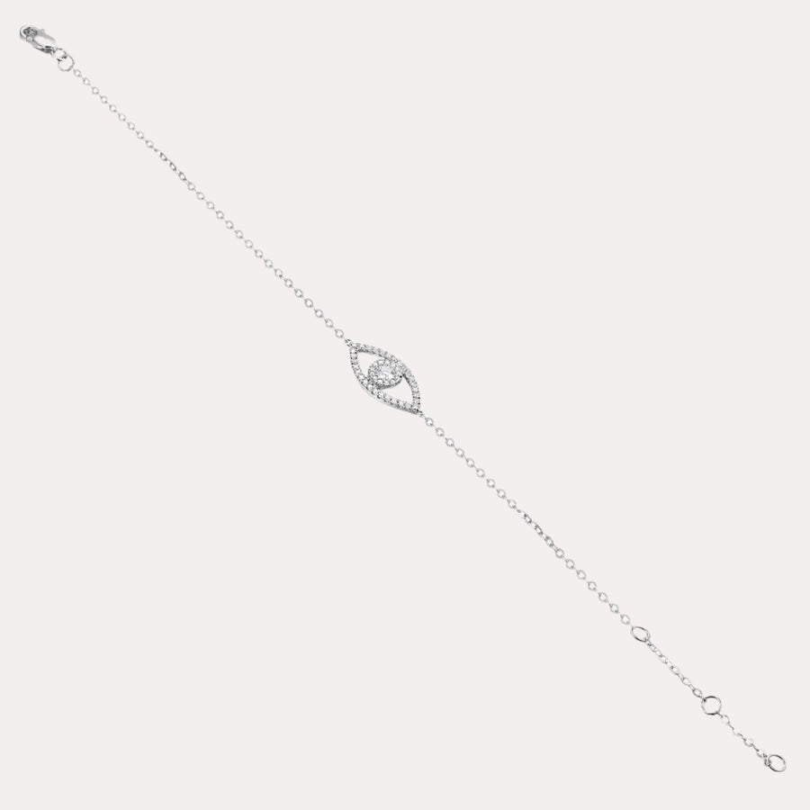 Evil Eye Diamond Bracelet In 18K Gold - The Jewelyst. - Evil Eye Diamond Bracelet In 18K Gold