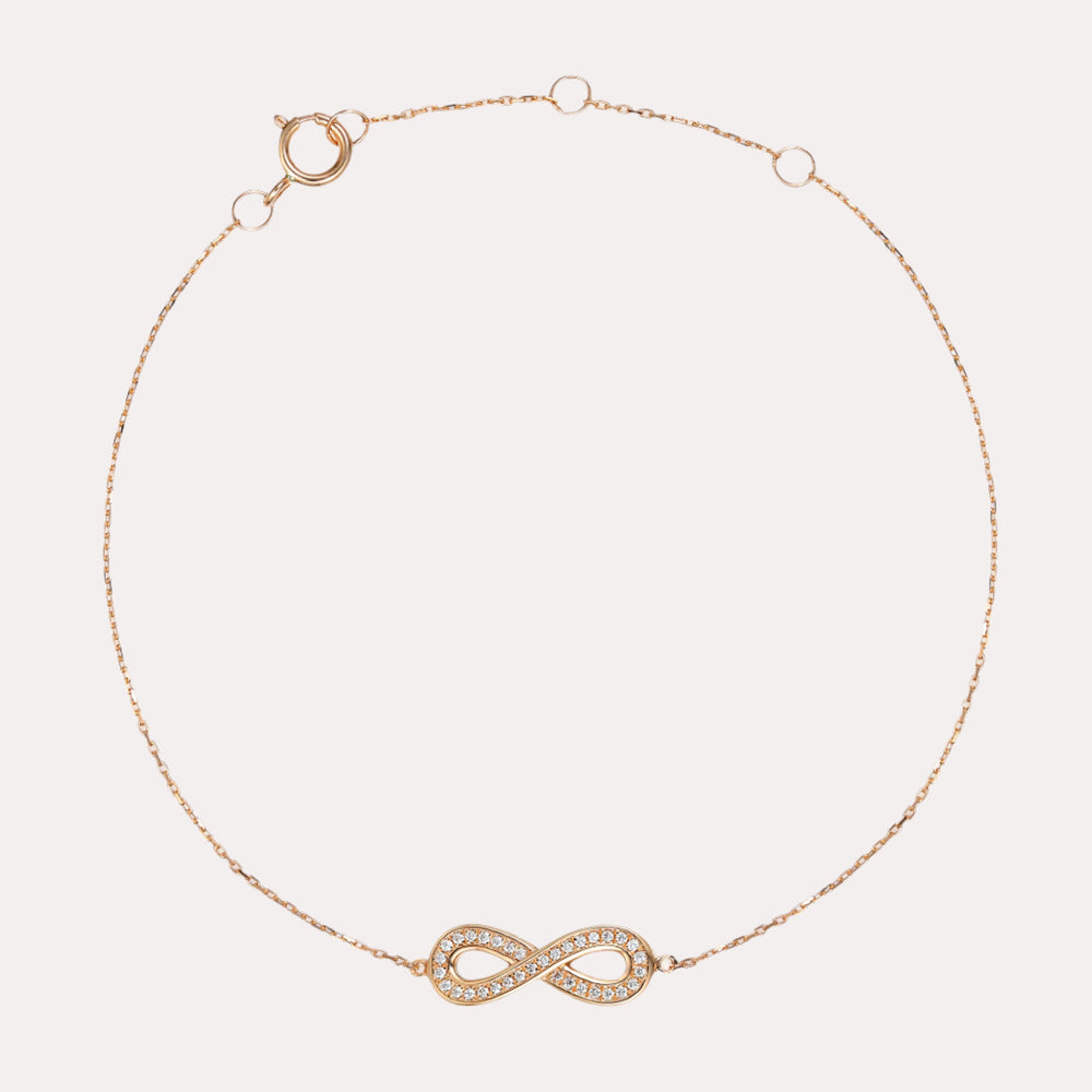 Infinity Diamond Bracelet In 18K Gold - The Jewelyst. - Infinity Diamond Bracelet In 18K Gold