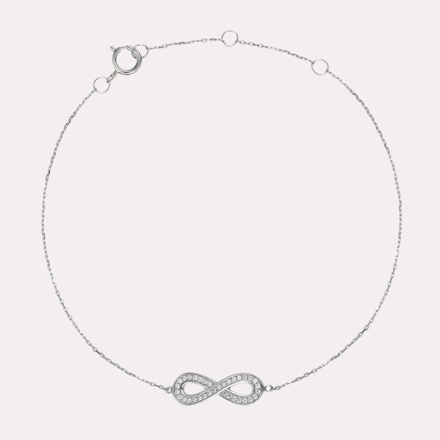 Infinity Diamond Bracelet In 18K Gold - The Jewelyst. - Infinity Diamond Bracelet In 18K Gold