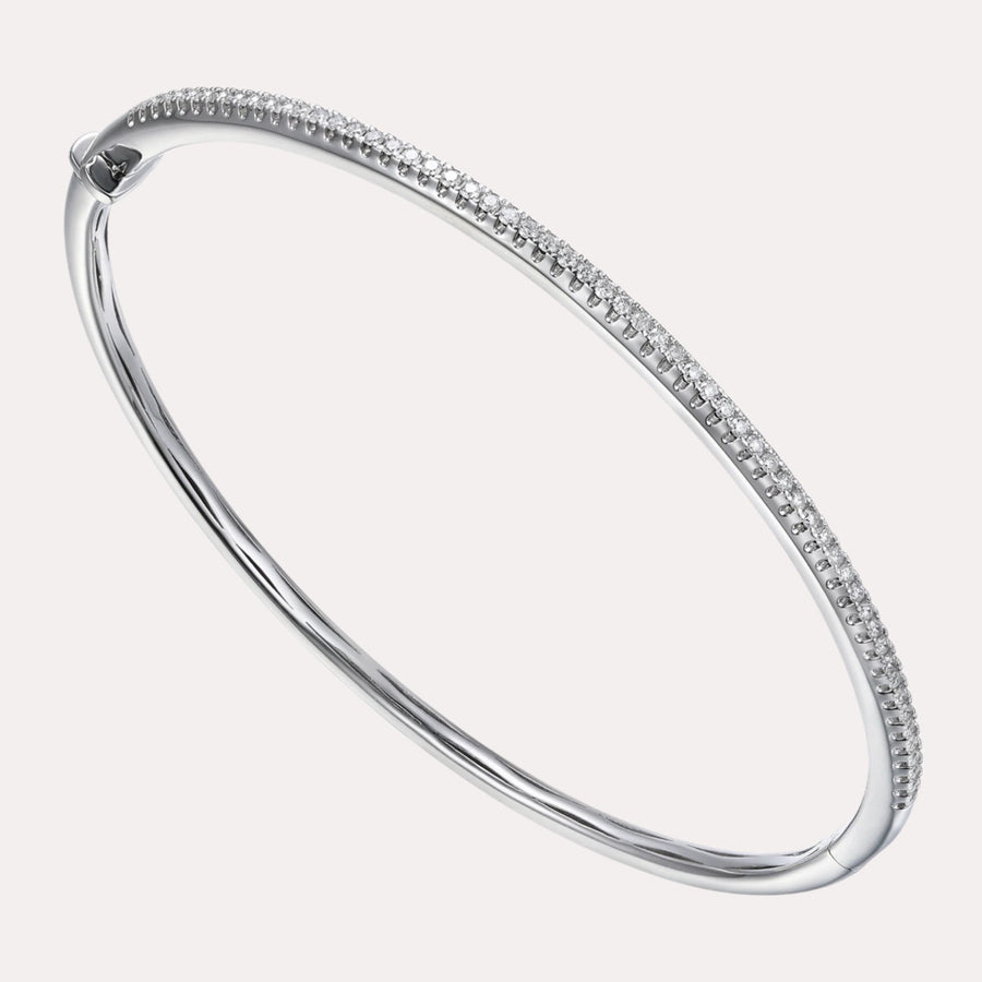 Petite Pavé Diamond Bangle Bracelet In 18K Gold - The Jewelyst. - Petite Pavé Diamond Bangle Bracelet In 18K Gold