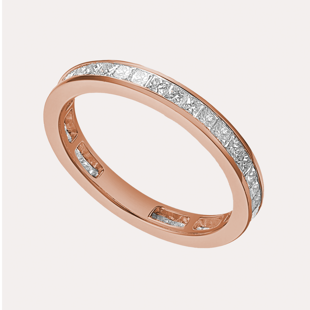 Princess Cut Diamond Channel Set Full Eternity Ring - The Jewelyst. - Princess Cut Diamond Channel Set Full Eternity Ring