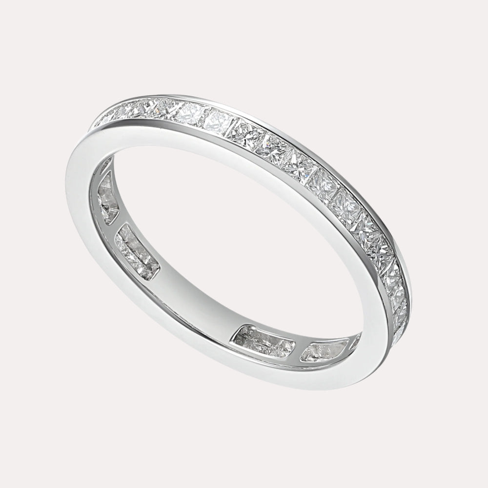 Princess Cut Diamond Channel Set Full Eternity Ring - The Jewelyst. - Princess Cut Diamond Channel Set Full Eternity Ring